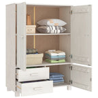 vidaXL Kleiderschrank HAMAR Weiß 99x45x137 cm Massivholz Kiefer