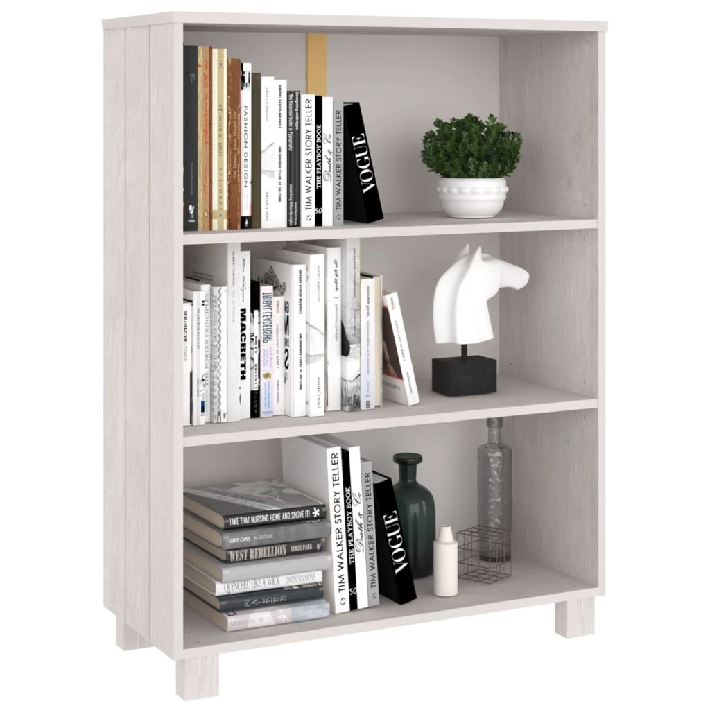 vidaXL Bücherschrank HAMAR Weiß 85x35x112 cm Massivholz Kiefer