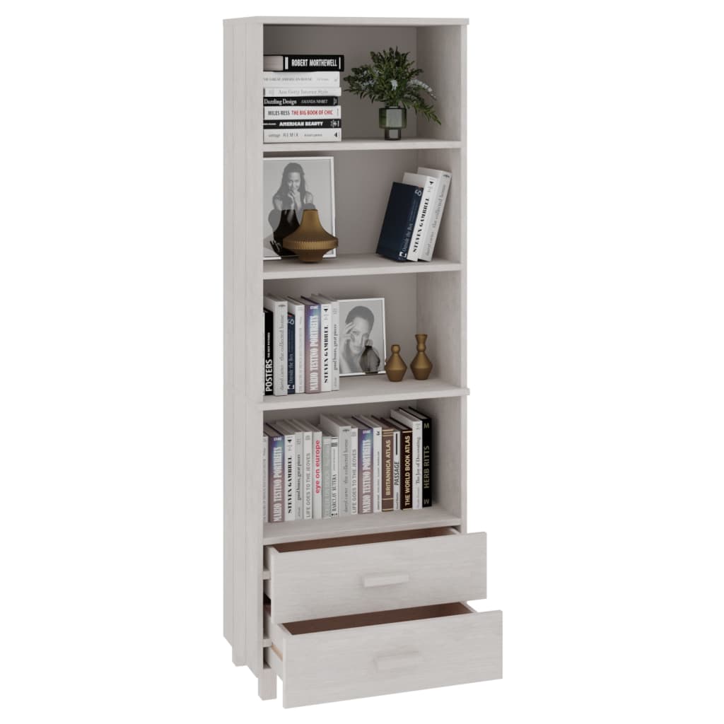 vidaXL Highboard HAMAR Weiß 60x35x180 cm Massivholz Kiefer