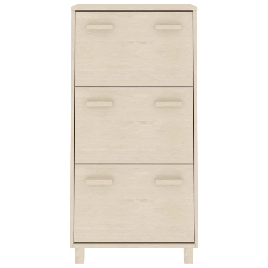 vidaXL Schuhschrank HAMAR Honigbraun 59,5x35x117 cm Massivholz Kiefer