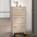vidaXL Schuhschrank HAMAR Honigbraun 59,5x35x117 cm Massivholz Kiefer