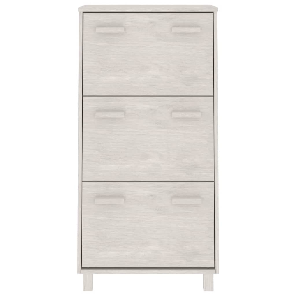 vidaXL Schuhschrank HAMAR Weiß 59,5x35x117 cm Massivholz Kiefer