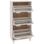 vidaXL Schuhschrank HAMAR Weiß 59,5x35x117 cm Massivholz Kiefer