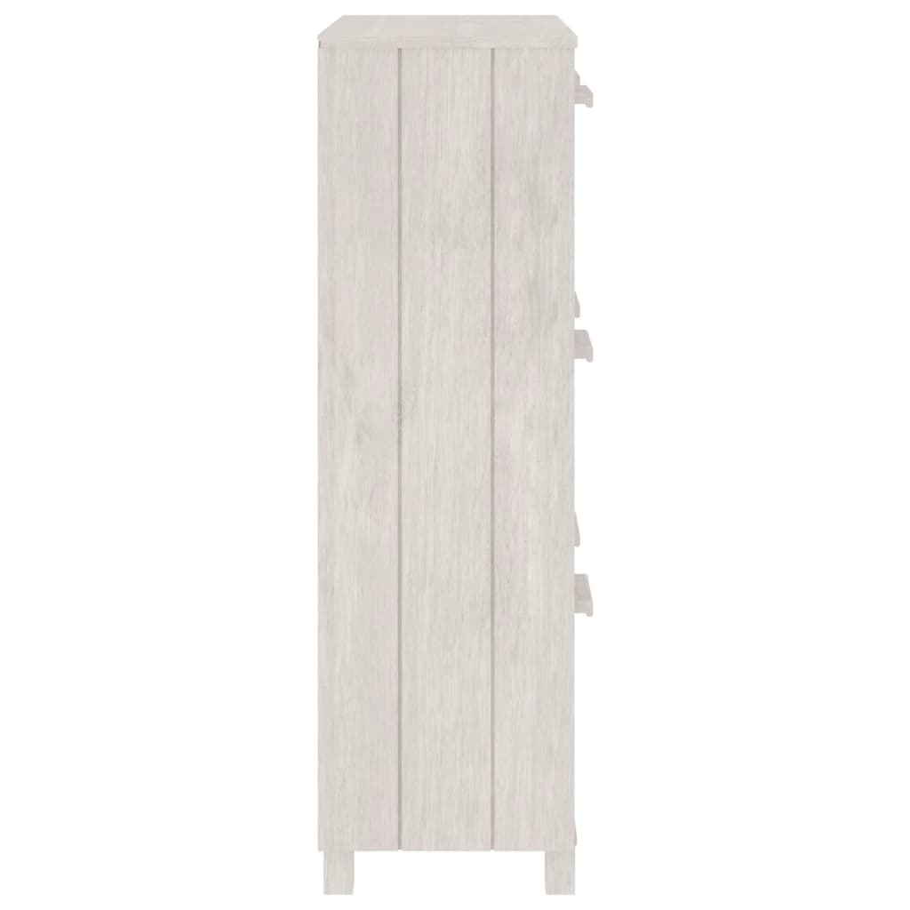 vidaXL Schuhschrank HAMAR Weiß 59,5x35x117 cm Massivholz Kiefer