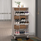 vidaXL Schuhschrank HAMAR Weiß 59,5x35x117 cm Massivholz Kiefer