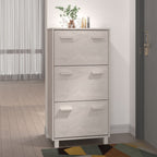 vidaXL Schuhschrank HAMAR Weiß 59,5x35x117 cm Massivholz Kiefer