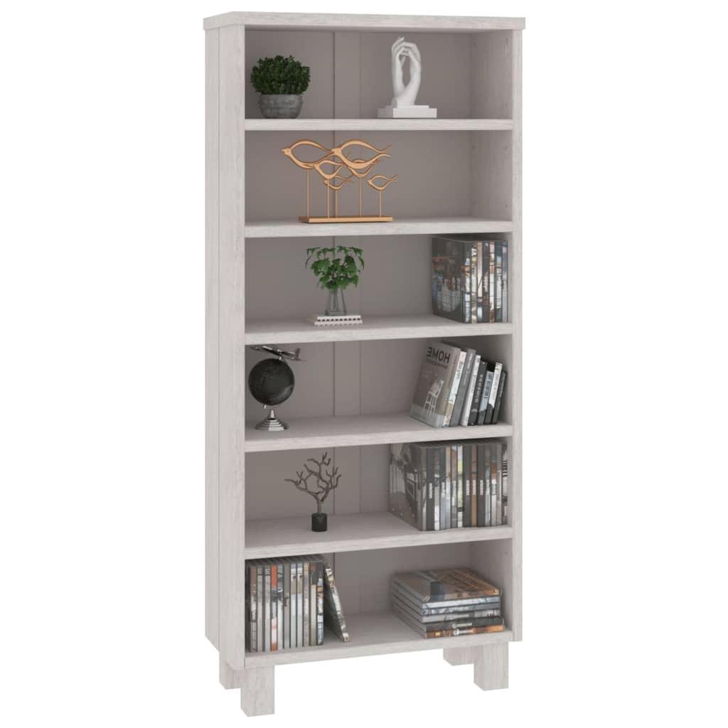vidaXL CD-Schrank HAMAR Weiß 45x18x100 cm Massivholz Kiefer