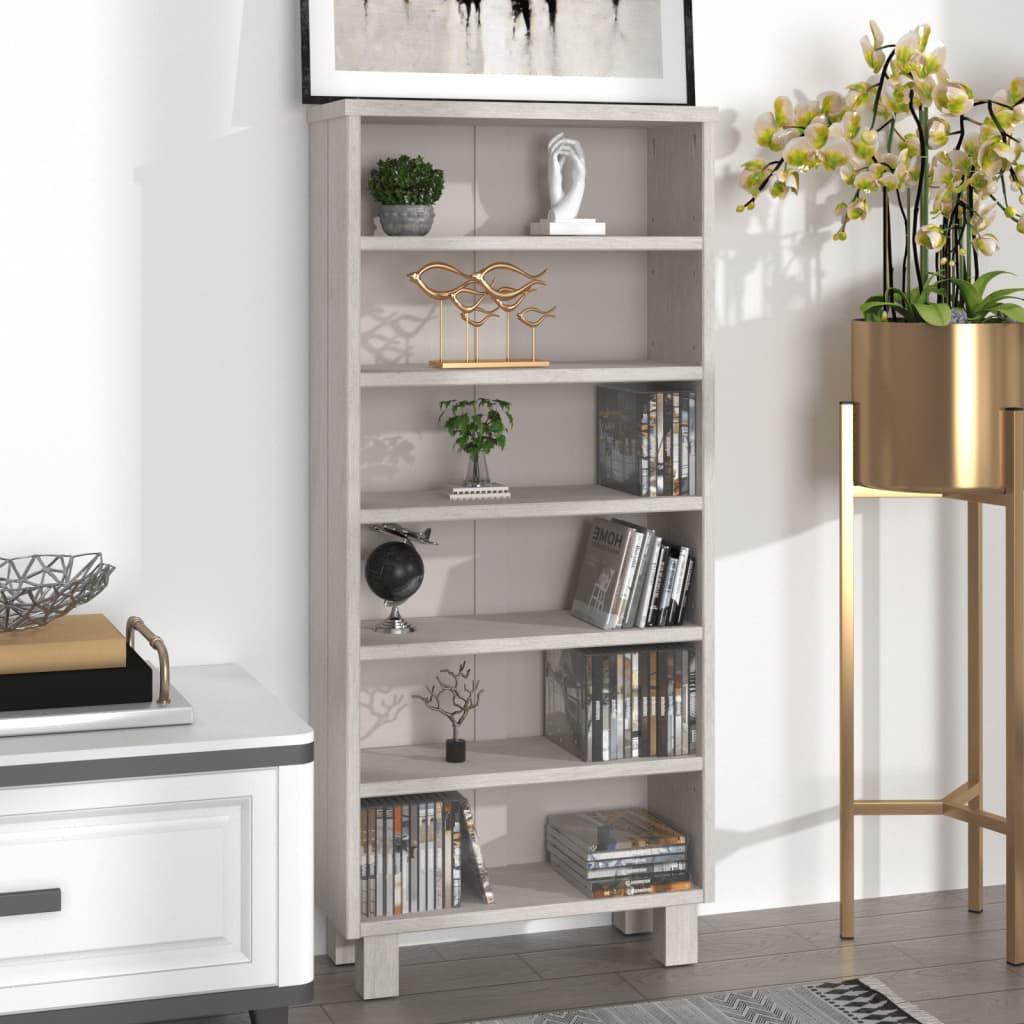 vidaXL CD-Schrank HAMAR Weiß 45x18x100 cm Massivholz Kiefer