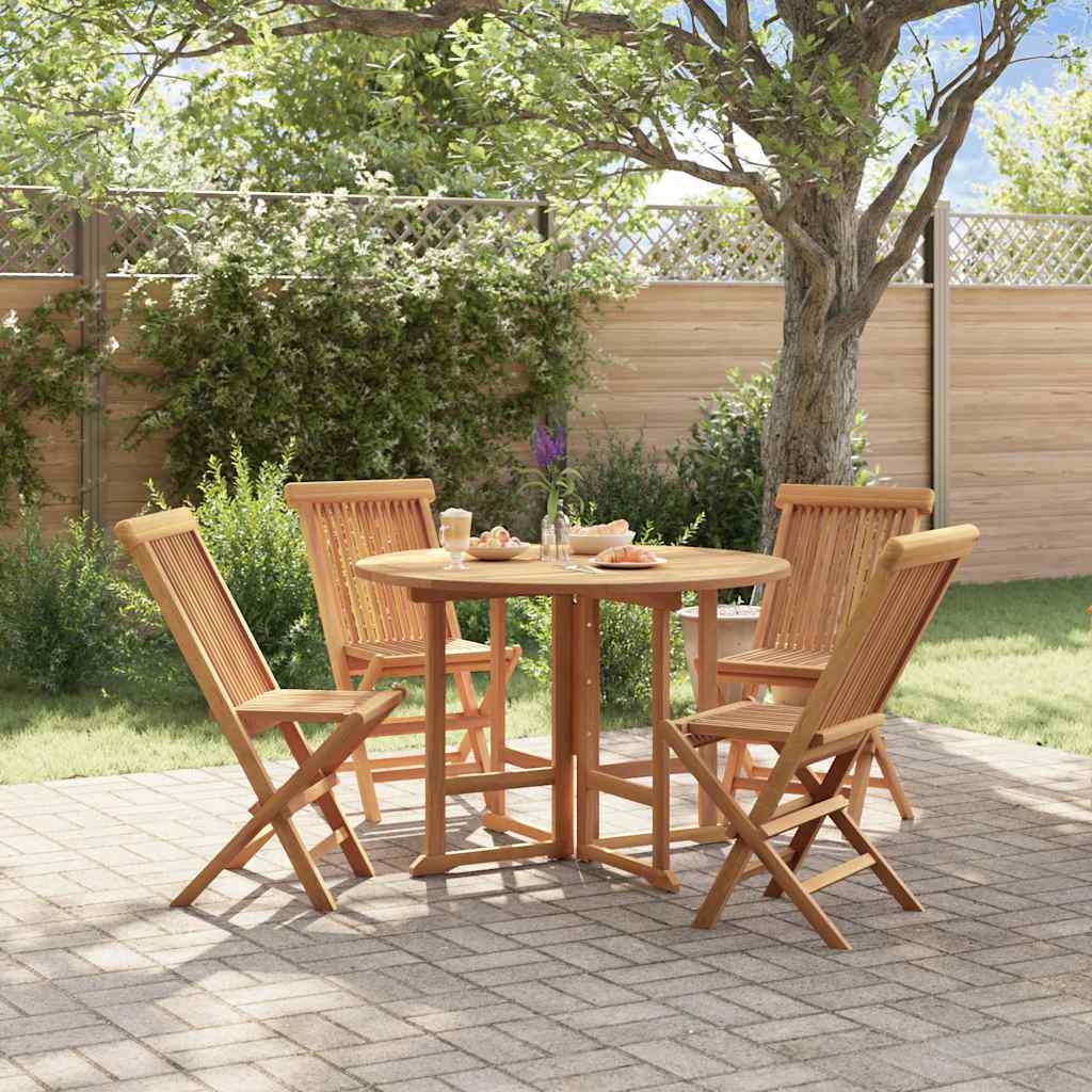 vidaXL 5-tlg. Garten-Essgruppe Klappbar Massivholz Teak