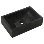 vidaXL Waschtisch mit Schwarzen Marmorbecken Massivholz Teak