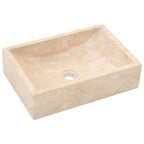 vidaXL Waschtisch mit Creme Marmorbecken Massivholz Teak