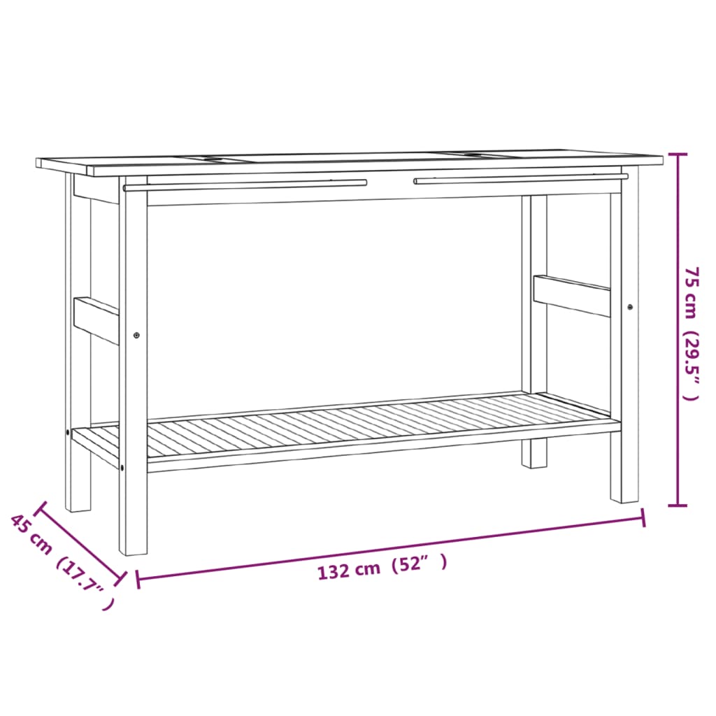 vidaXL Waschtisch mit Flussstein-Waschbecken Massivholz Teak