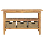 vidaXL Waschtisch mit Marmorwaschbecken Schwarz Massivholz Teak