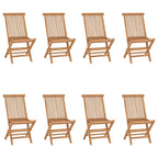 vidaXL Klappbare Gartenstühle 8 Stk. Massivholz Teak