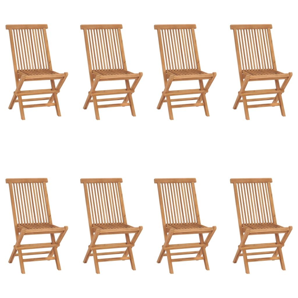 vidaXL Klappbare Gartenstühle 8 Stk. Massivholz Teak