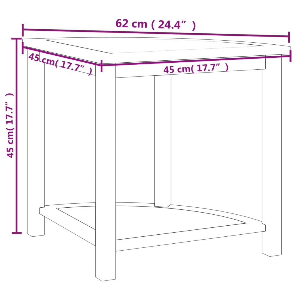 vidaXL Badezimmer-Beistelltisch 45x45x45 cm Massivholz Teak