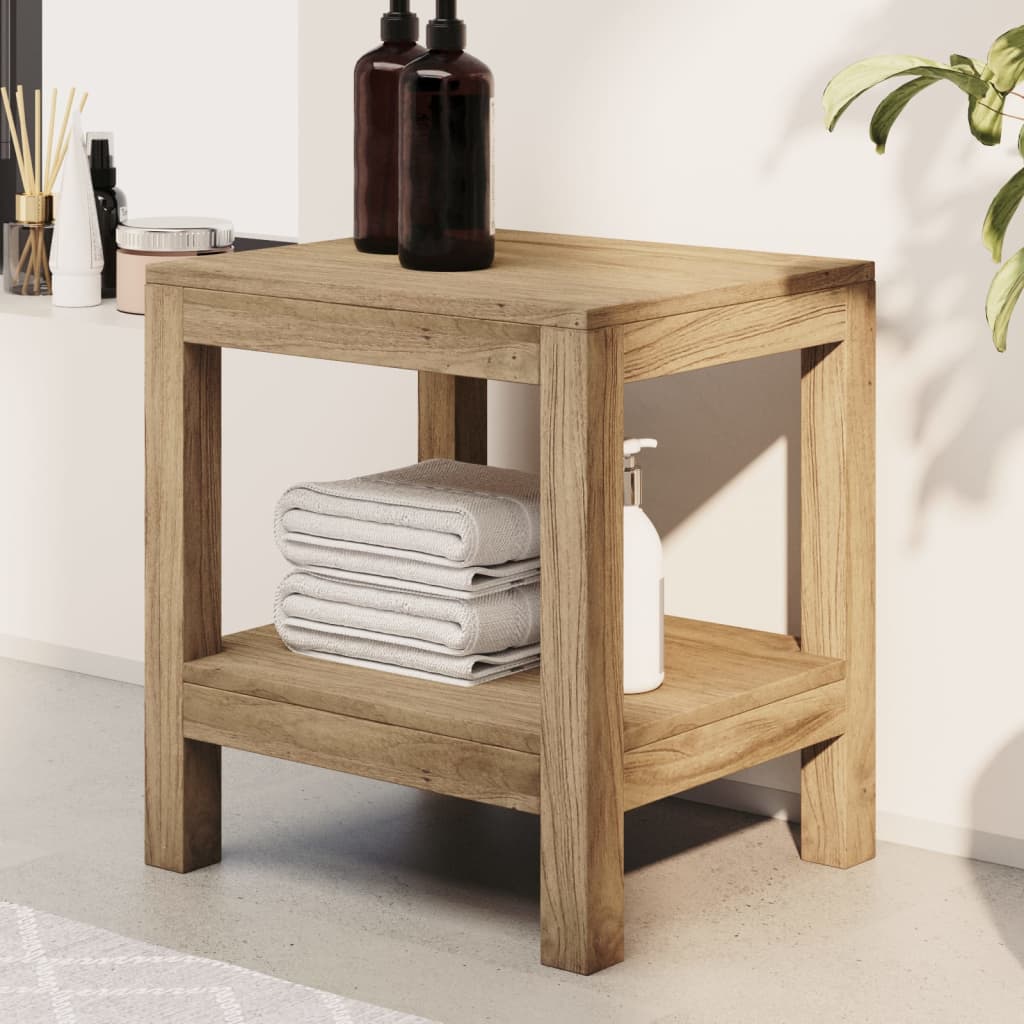 vidaXL Badezimmer-Beistelltisch 45x45x45 cm Massivholz Teak