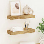 vidaXL Wandregale 2 Stk. 40x15x4 cm Massivholz Teak