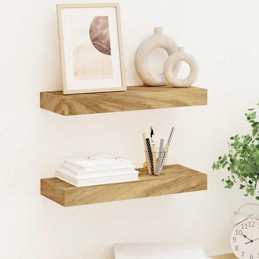 vidaXL Wandregale 2 Stk. 40x15x4 cm Massivholz Teak