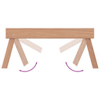 vidaXL Klapptablett 55x35x25 cm Massivholz Teak