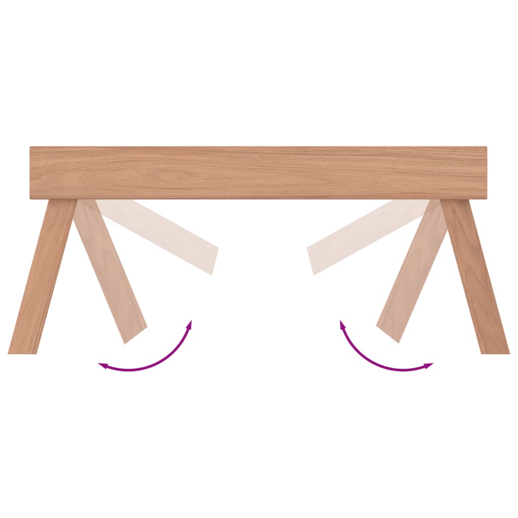 vidaXL Klapptablett 55x35x25 cm Massivholz Teak