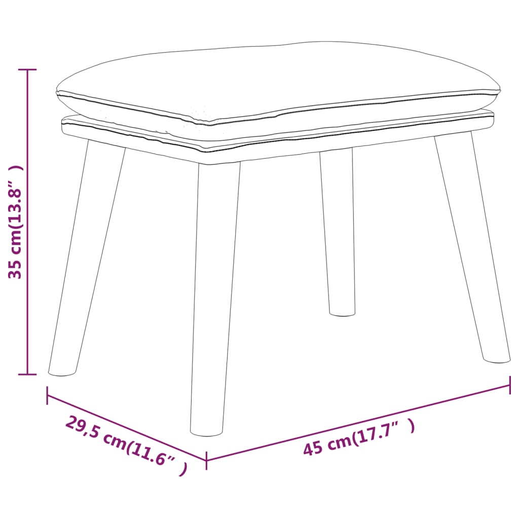 vidaXL Fußhocker Hellgrau 45x29,5x35 cm Stoff