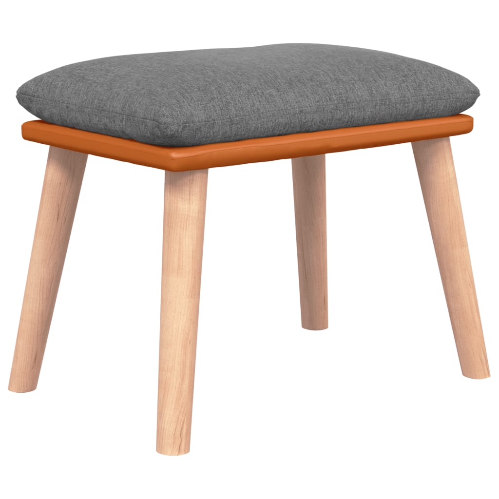 vidaXL Fußhocker Hellgrau 45x29,5x35 cm Stoff und Kunstleder