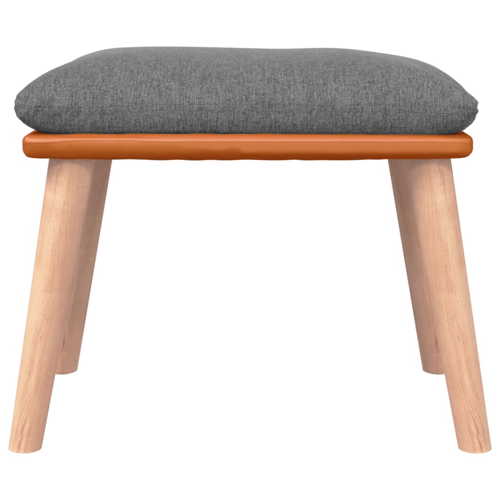 vidaXL Fußhocker Hellgrau 45x29,5x35 cm Stoff und Kunstleder