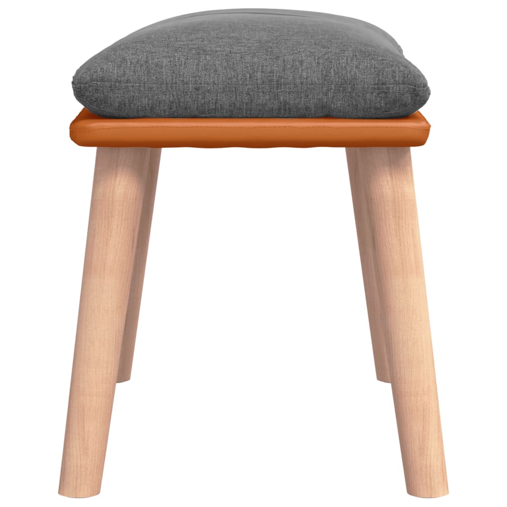 vidaXL Fußhocker Hellgrau 45x29,5x35 cm Stoff und Kunstleder