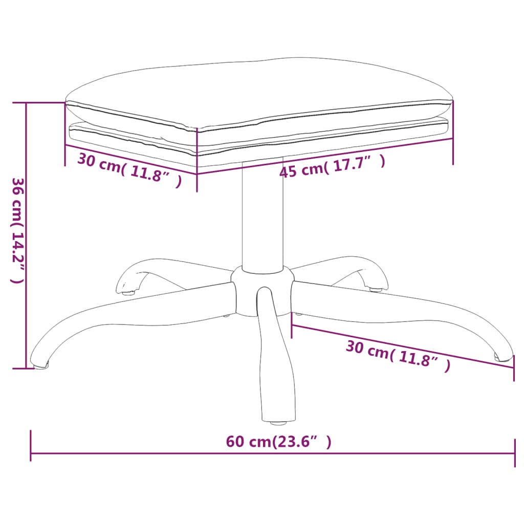 vidaXL Fußhocker Braun 60x60x36 cm Mikrofasergewebe