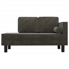 vidaXL Chaiselongue mit Kissen und Nackenrolle Dunkelgrau Samt