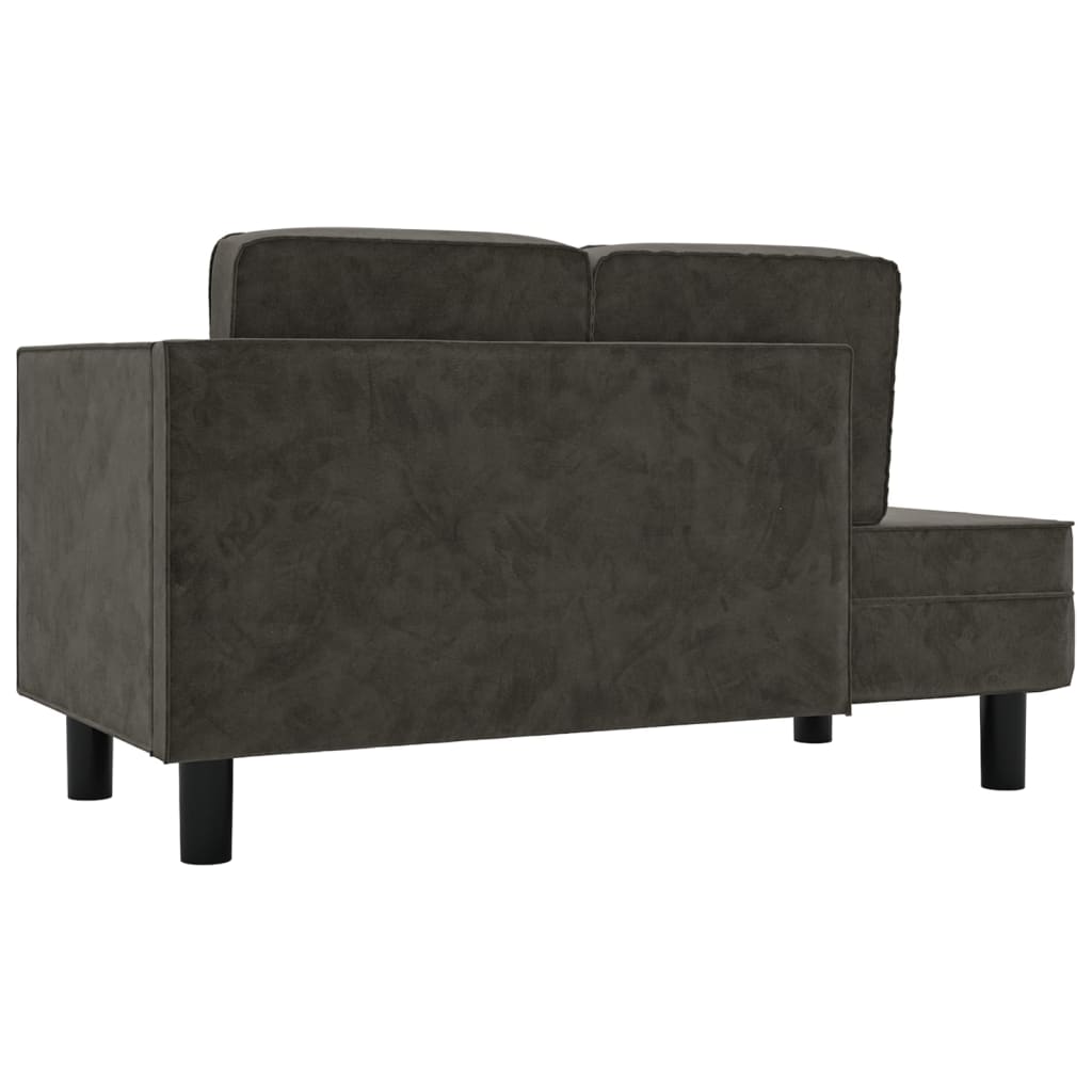 vidaXL Chaiselongue mit Kissen und Nackenrolle Dunkelgrau Samt