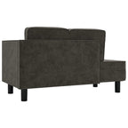 vidaXL Chaiselongue mit Kissen und Nackenrolle Dunkelgrau Samt