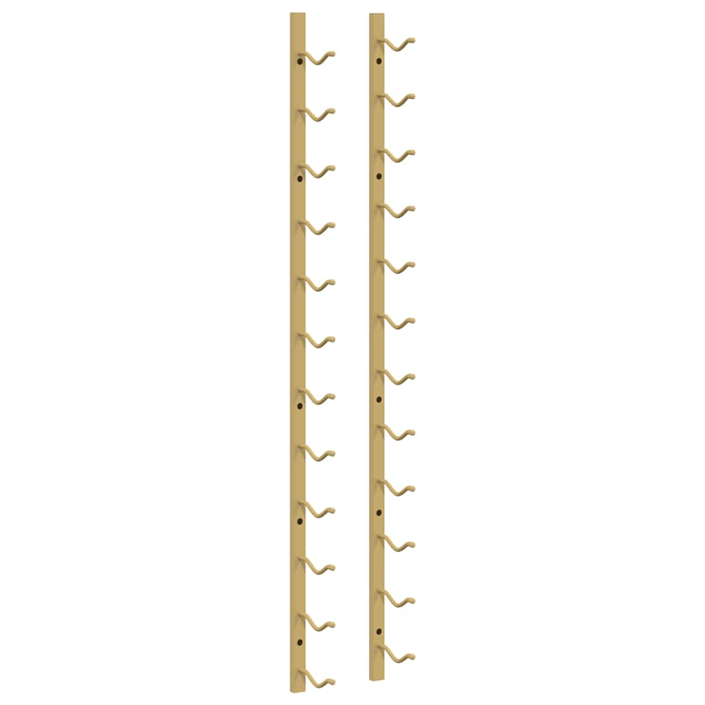 vidaXL Wand-Weinregal für 12 Flaschen Golden Eisen