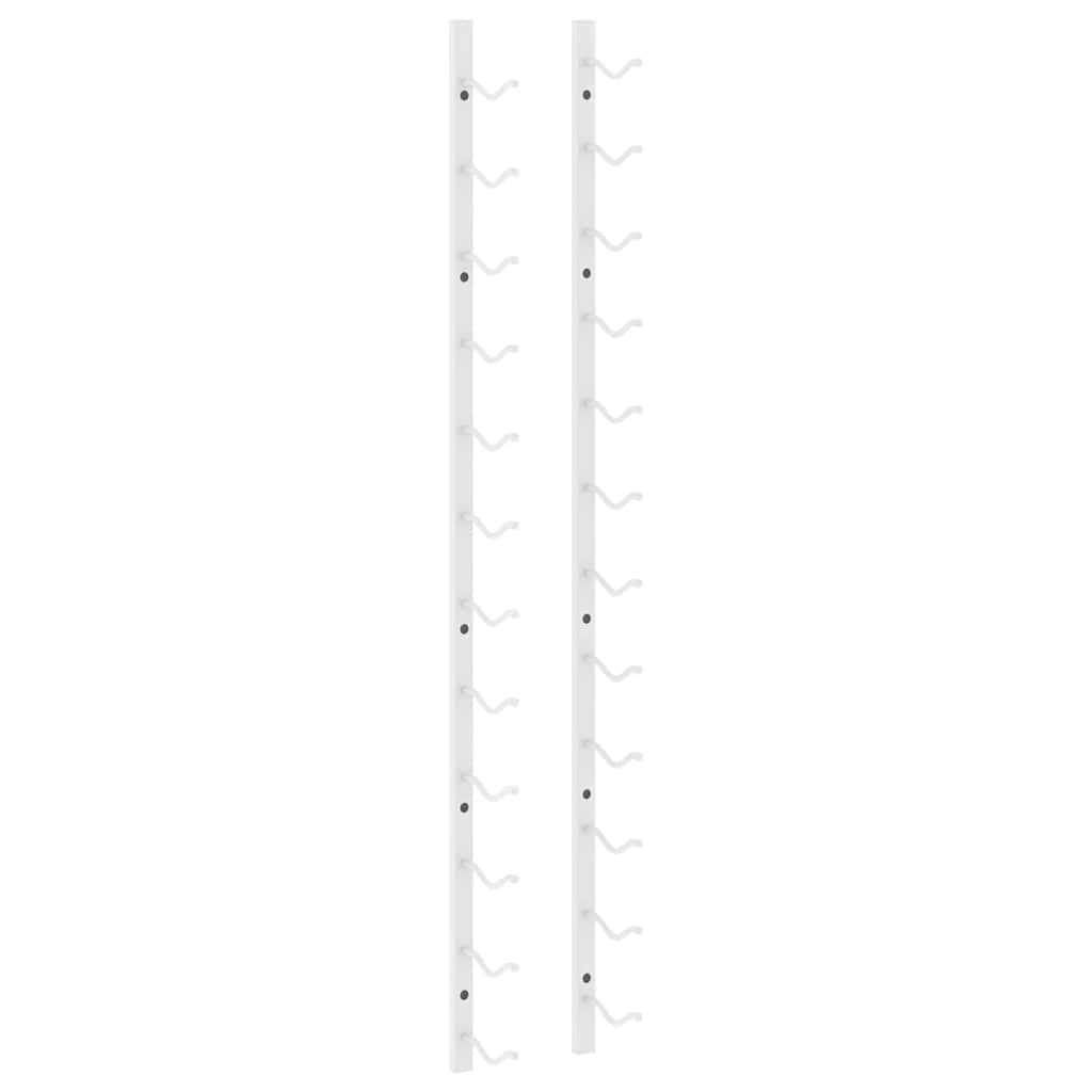 vidaXL Wand-Weinregal für 12 Flaschen 2 Stk. Weiß Eisen