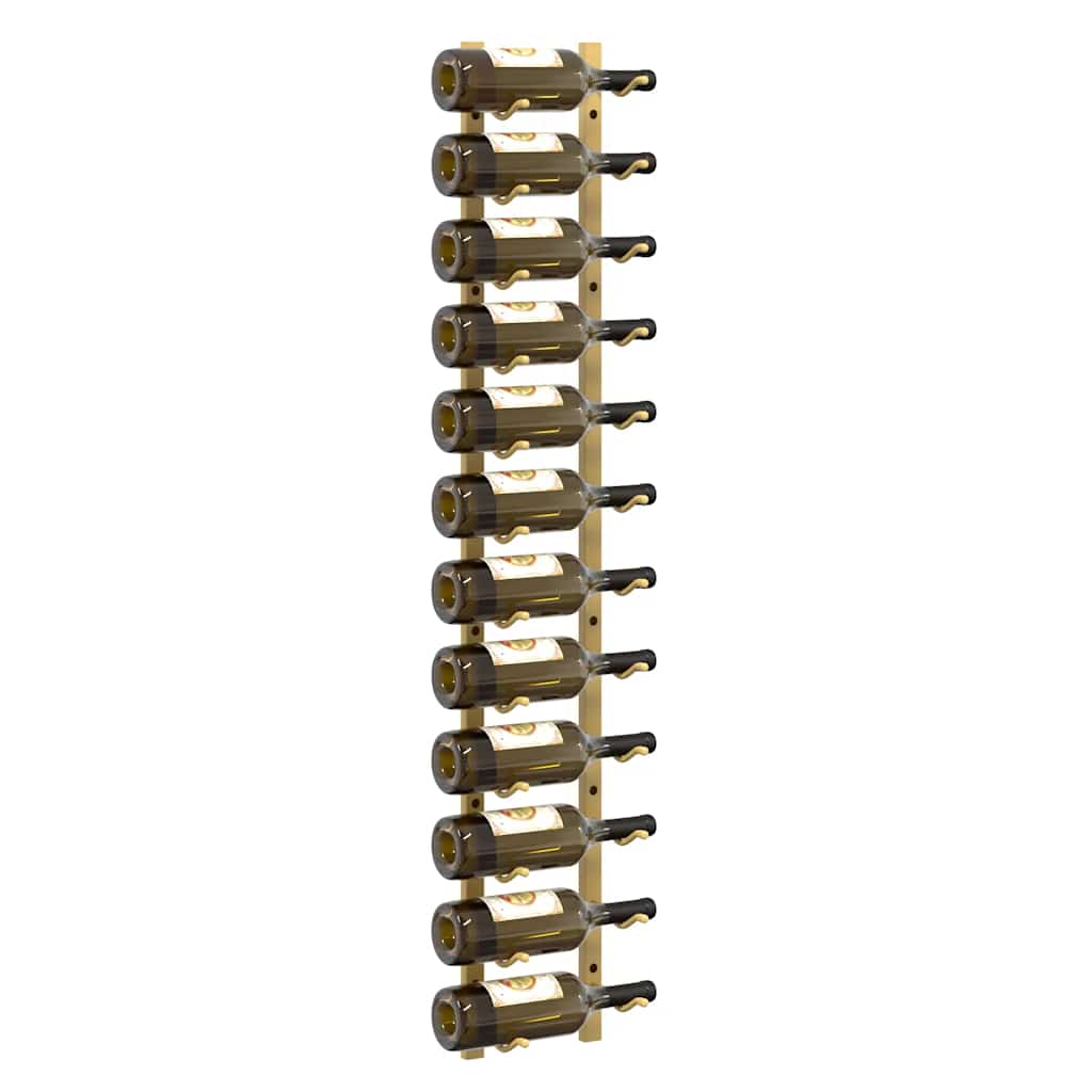 vidaXL Wand-Weinregal für 12 Flaschen 2 Stk. Golden Eisen