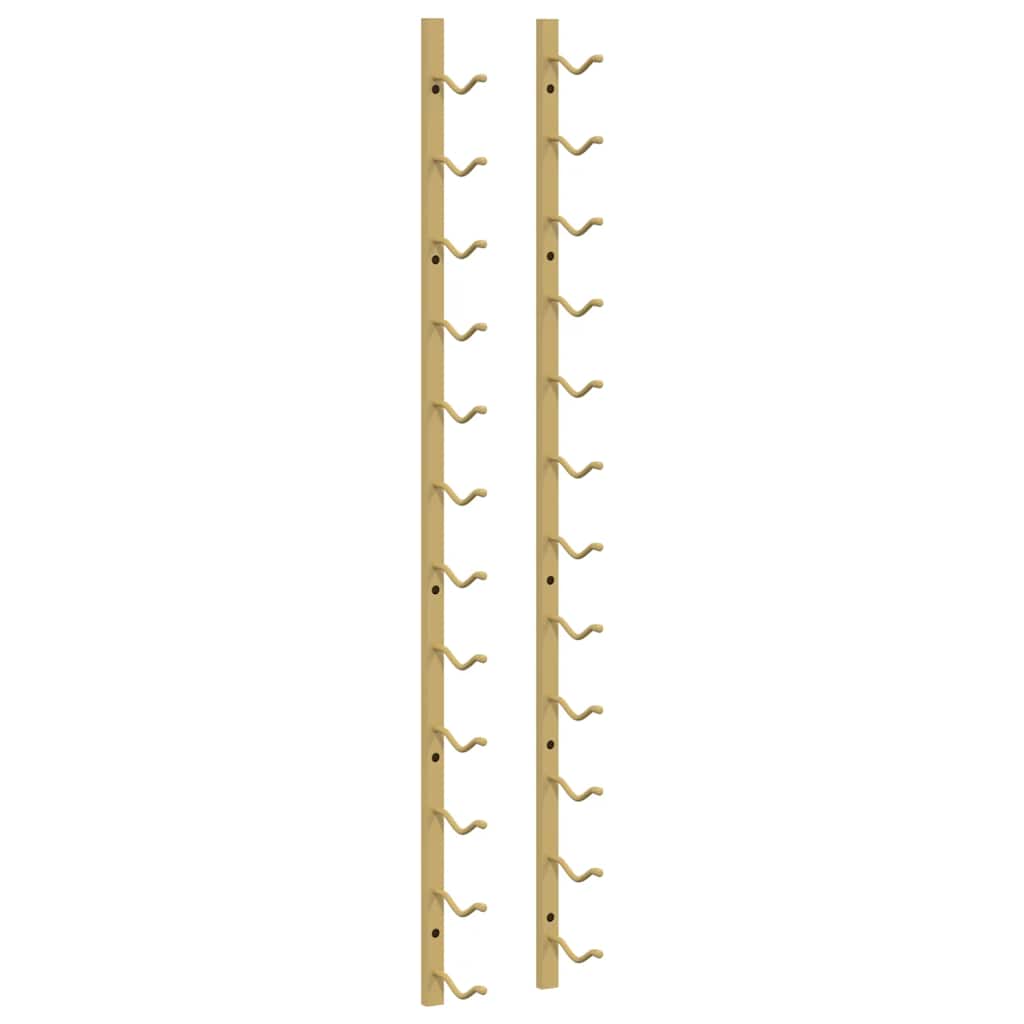 vidaXL Wand-Weinregal für 12 Flaschen 2 Stk. Golden Eisen