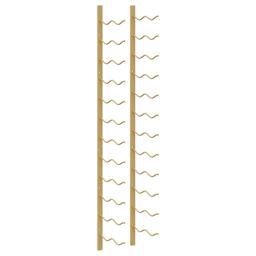 vidaXL Wand-Weinregal für 24 Flaschen Golden Eisen