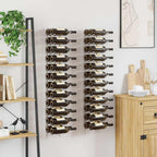 vidaXL Wand-Weinregal für 24 Flaschen 2 Stk. Weiß Eisen