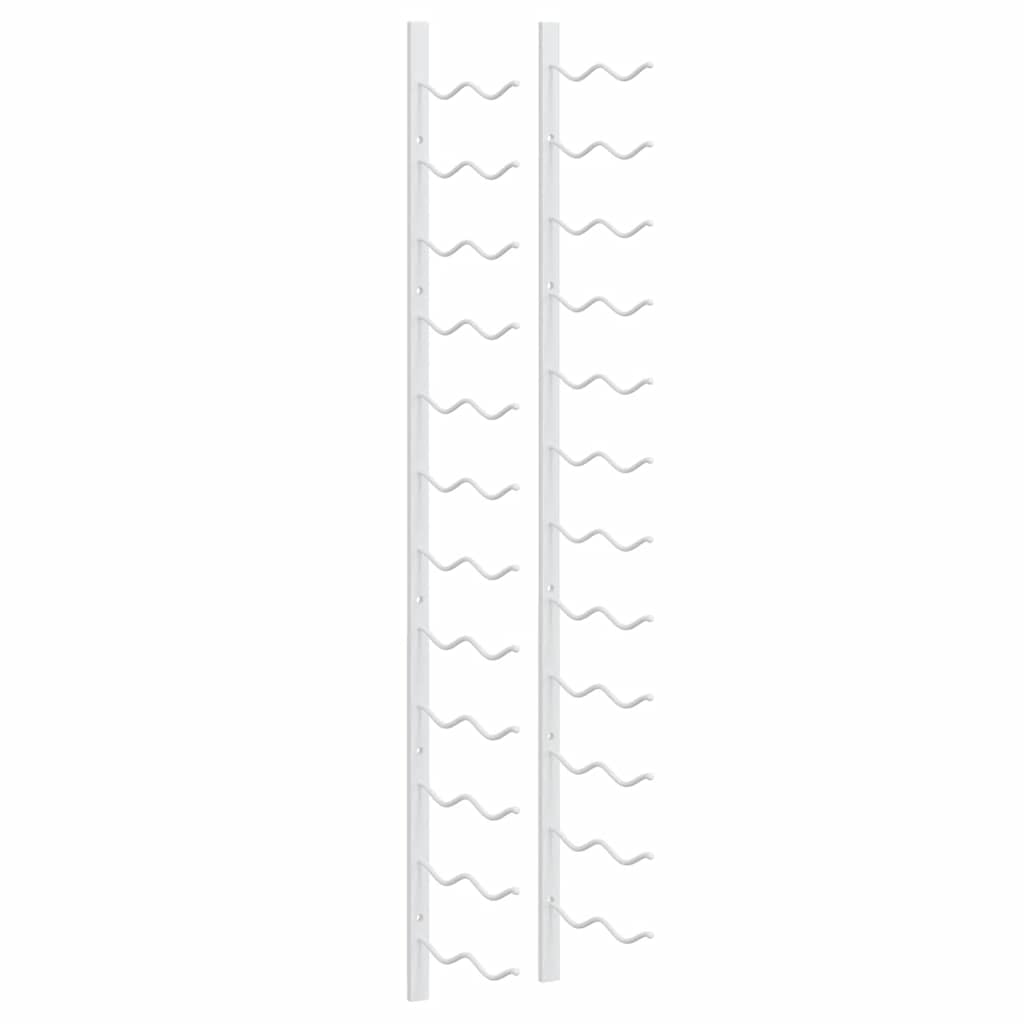 vidaXL Wand-Weinregal für 24 Flaschen 2 Stk. Weiß Eisen