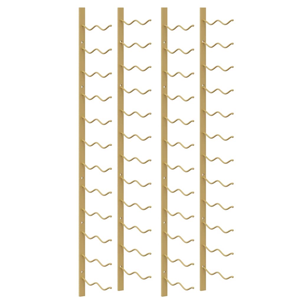 vidaXL Wand-Weinregal für 24 Flaschen 2 Stk. Golden Eisen