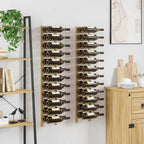 vidaXL Wand-Weinregal für 24 Flaschen 2 Stk. Golden Eisen