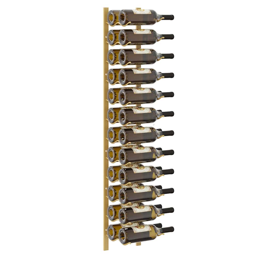 vidaXL Wand-Weinregal für 24 Flaschen 2 Stk. Golden Eisen
