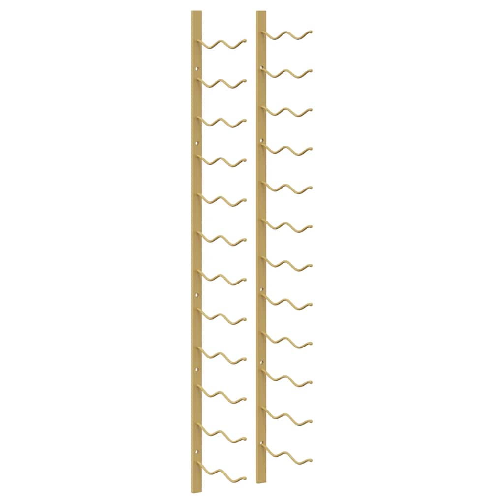 vidaXL Wand-Weinregal für 24 Flaschen 2 Stk. Golden Eisen