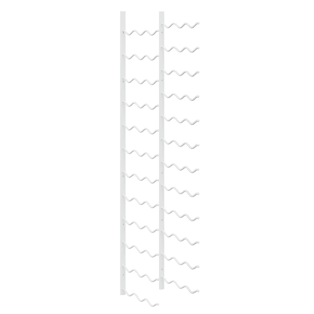 vidaXL Wand-Weinregal für 36 Flaschen 2 Stk. Weiß Eisen