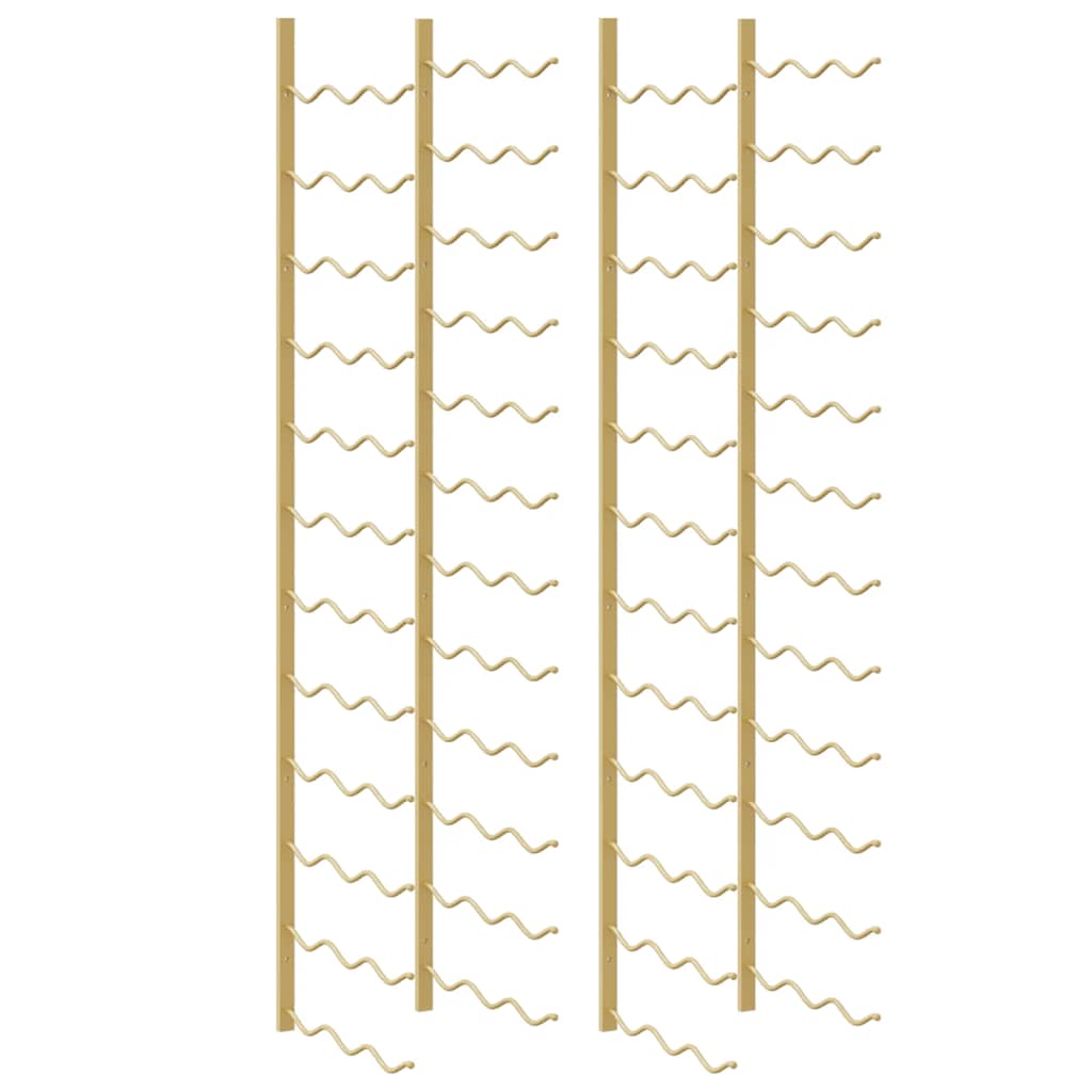 vidaXL Wand-Weinregal für 36 Flaschen 2 Stk. Golden Eisen