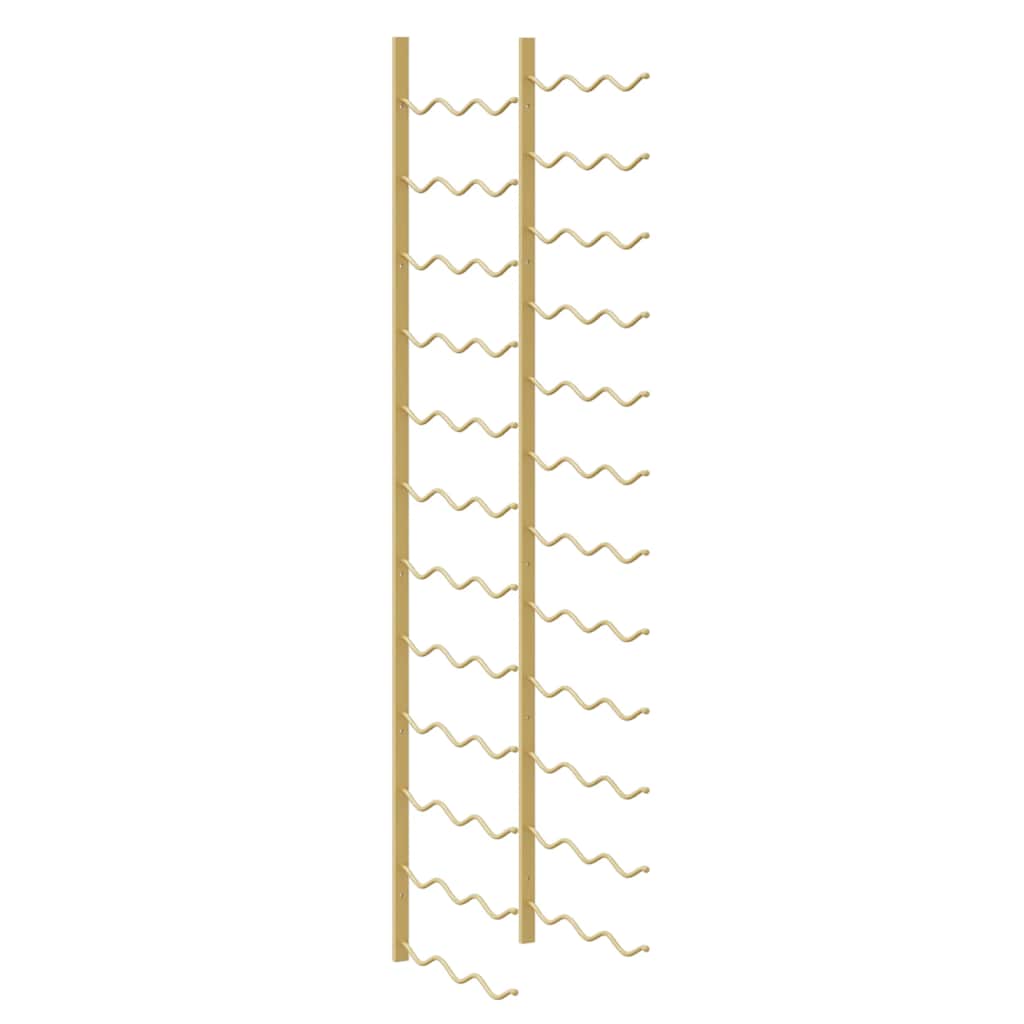 vidaXL Wand-Weinregal für 36 Flaschen 2 Stk. Golden Eisen