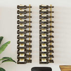 vidaXL Wand-Weinregal für 36 Flaschen 2 Stk. Golden Eisen