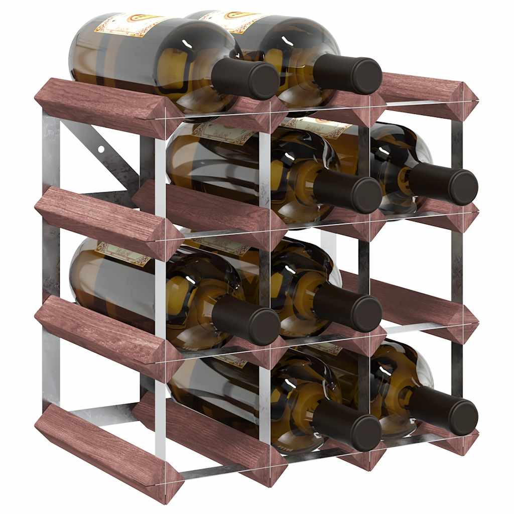 vidaXL Weinregal für 12 Flaschen Braun Massivholz Kiefer