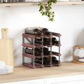 vidaXL Weinregal für 12 Flaschen Braun Massivholz Kiefer